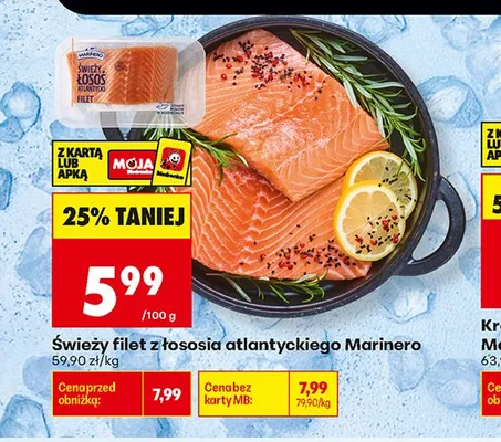 Świeży filet z łososia atlantyckiego Marinero promocja w Biedronka