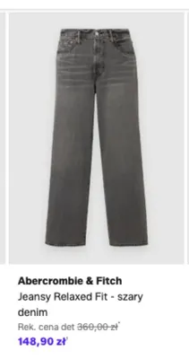 Jeansy Relaxed Fit Abercrombie & Fitch szary denim promocja w Lounge by Zalando