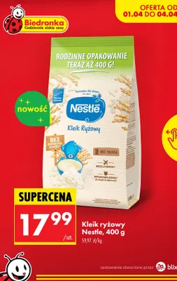 Kleik ryżowy Nestlé promocja w Biedronka