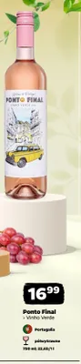 Wino różowe Ponto Final Vinho Verde półwytrawne Portugalia promocja w Netto