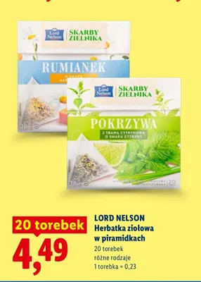 Herbatka ziołowa Lord Nelson Skarby Zielnika Pokrzywa promocja w Lidl