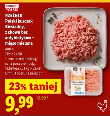 Kurczak Biesiadny z chowu bez antybiotyków mięso mielone Polski Rzeźnik promocja w Lidl