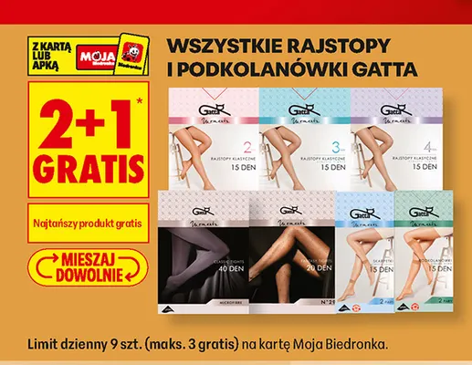 Rajstopy i podkolanówki Gatta promocja w Biedronka