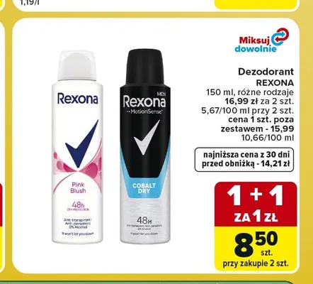 Dezodorant Rexona Pink Blush promocja w Carrefour Market