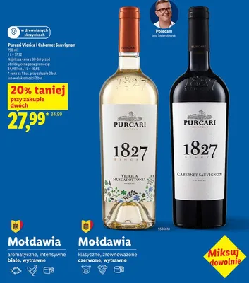 Wino białe wytrawne Purcari Viorica promocja w Lidl