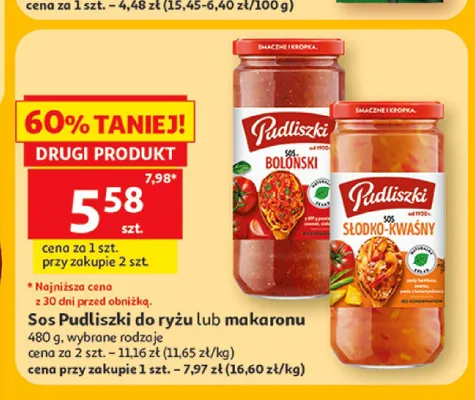 Sos do makaronu Pudliszki promocja w Auchan