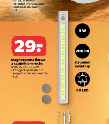 Magnetyczna listwa z czujnikiem ruchu promocja w Netto