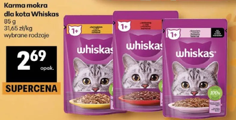 Karma mokra dla kota Whiskas promocja w Delikatesy Centrum