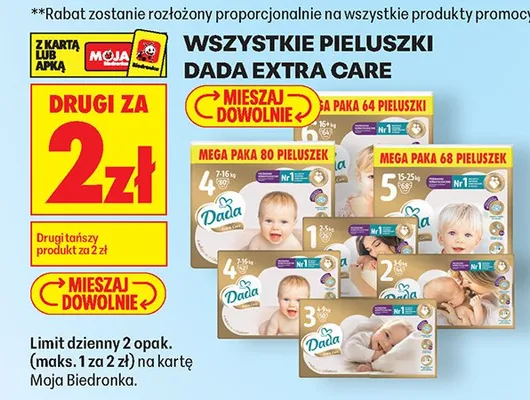 Pieluszki Dada Extra Care promocja w Biedronka