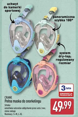 Pełna maska do snorkelingu CRANE promocja w Aldi
