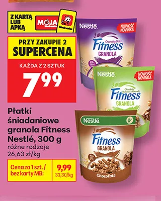 Płatki śniadaniowe granola Fitness Nestlé promocja w Biedronka