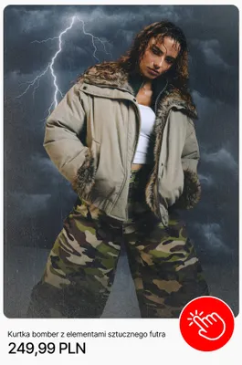 Kurtka bomber z elementami sztucznego futra Cropp promocja w Cropp