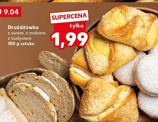 Drożdżówka z serem, z makiem, z budyniem promocja w Kaufland