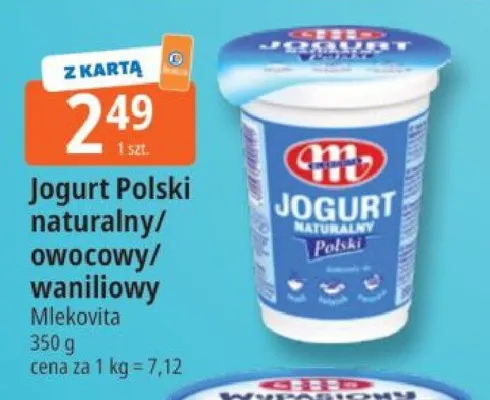 Jogurt Polski naturalny Mlekovita promocja w Leclerc