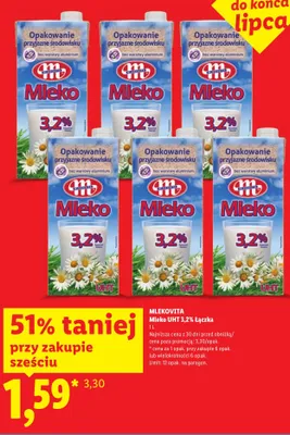 Mleko UHT 3,2% Łączka Mlekovita promocja w Lidl
