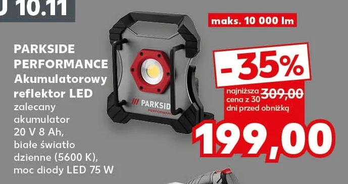 Akumulatorowy reflektor LED Parkside Performance promocja w Kaufland