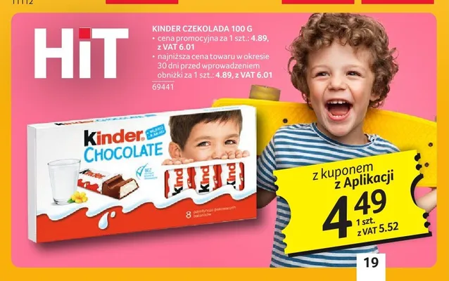 Kinder Czekolada 100g promocja w Selgros