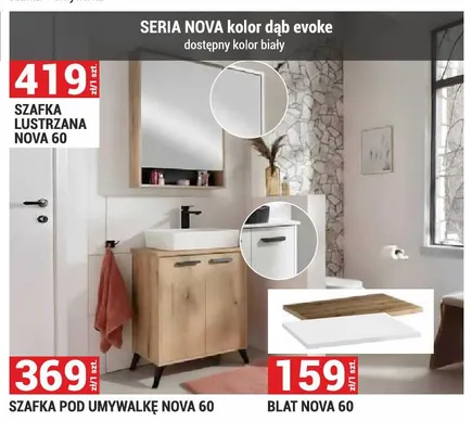 Szafka łazienkowa lustrzana Nova 60 promocja w Merkury Market