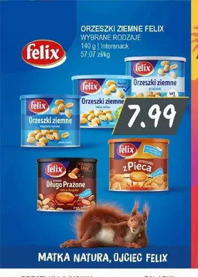 Orzeszki ziemne prażone bez soli Felix promocja w Słoneczko