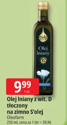 Olej lniany z wit. D tłoczony na zimno promocja w Leclerc