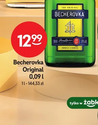 Likier Becherovka Original promocja w Żabka