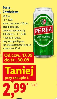 Piwo Perła Chmielowa promocja w Lidl