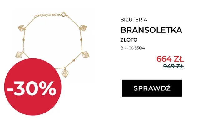 Bransoletka złota Briju BN-005304 promocja w Briju