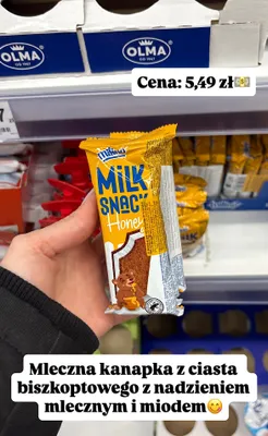 Mleczna kanapka z nadzieniem mlecznym i miodem  promocja w Dino