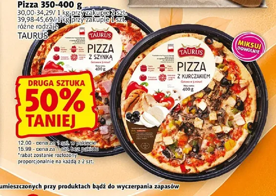 Pizza z szynką Taurus promocja w Prim Market