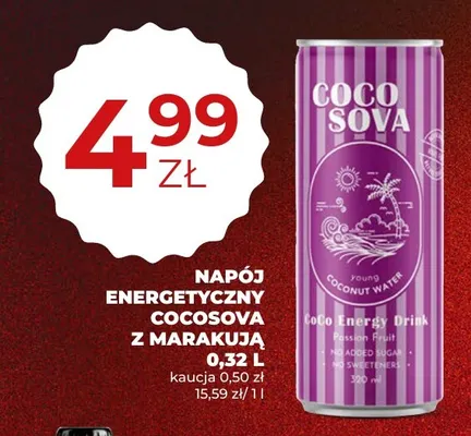 Napój energetyczny Cocosova z marakują promocja w Duży Ben