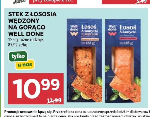 Stek z łososia wędzony na gorąco Well Done promocja w Stokrotka