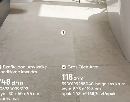 Gres Olea Arte beige struktura promocja w Castorama
