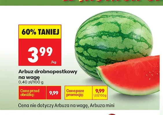 Arbuz drobnopestkowy na wagę promocja w Biedronka