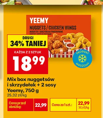 Mix box nuggetsów i skrzydełek + 2 sosy Yeemy promocja w Biedronka