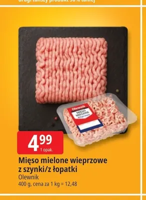 Mięso mielone wieprzowe z szynki Olewnik promocja w Leclerc