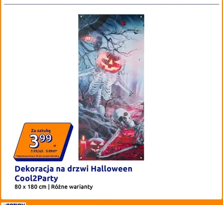 Dekoracja na drzwi Halloween Cool2Party 80x180 cm promocja w Action