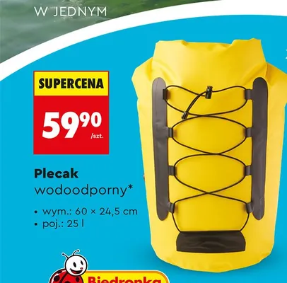 Plecak wodoodporny wym.: 60x24,5cm poj.: 25l promocja w Biedronka
