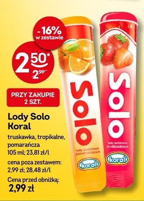 Lody Solo truskawka promocja w Żabka