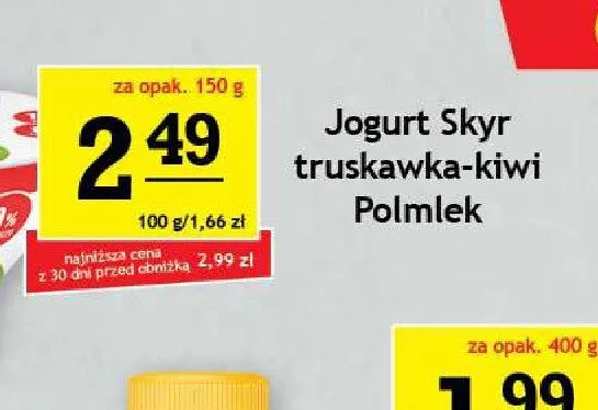 Jogurt Skyr truskawka-kiwi Polmlek promocja w Gram Market