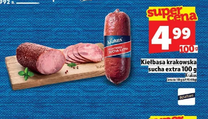 Kiełbasa krakowska sucha extra Krakus promocja w TOPAZ