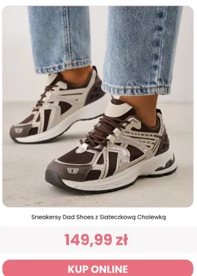 Buty sportowe sneakersy Dad Shoes z siateczkową cholewką Renee promocja w Renee