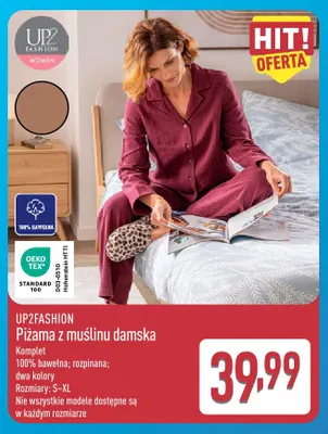 Piżama z muślinu damska UP2FASHION promocja w Aldi
