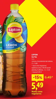 Napój herbaciany Lipton Ice Tea cytryna promocja w Lidl