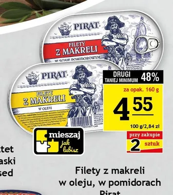 Filety z makreli w sosie pomidorowym Pirat promocja w Gram Market