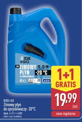 Zimowy płyn do spryskiwaczy -20°C Ride+Go promocja w Aldi