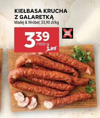 Kiełbasa krucha z galaretką Madej & Wróbel promocja w Stokrotka