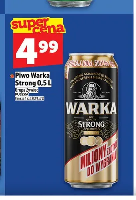 Piwo Warka Strong promocja w TOPAZ