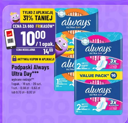 Podpaski Always Ultra Day promocja w POLOmarket