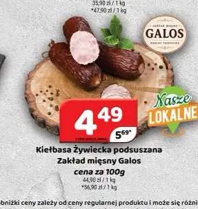 Kiełbasa żywiecka podsuszana Zakład Mięsny Galos promocja w Delfin