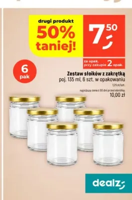 Słoiki z zakrętką Dealz 6-pak 135 ml promocja w Dealz